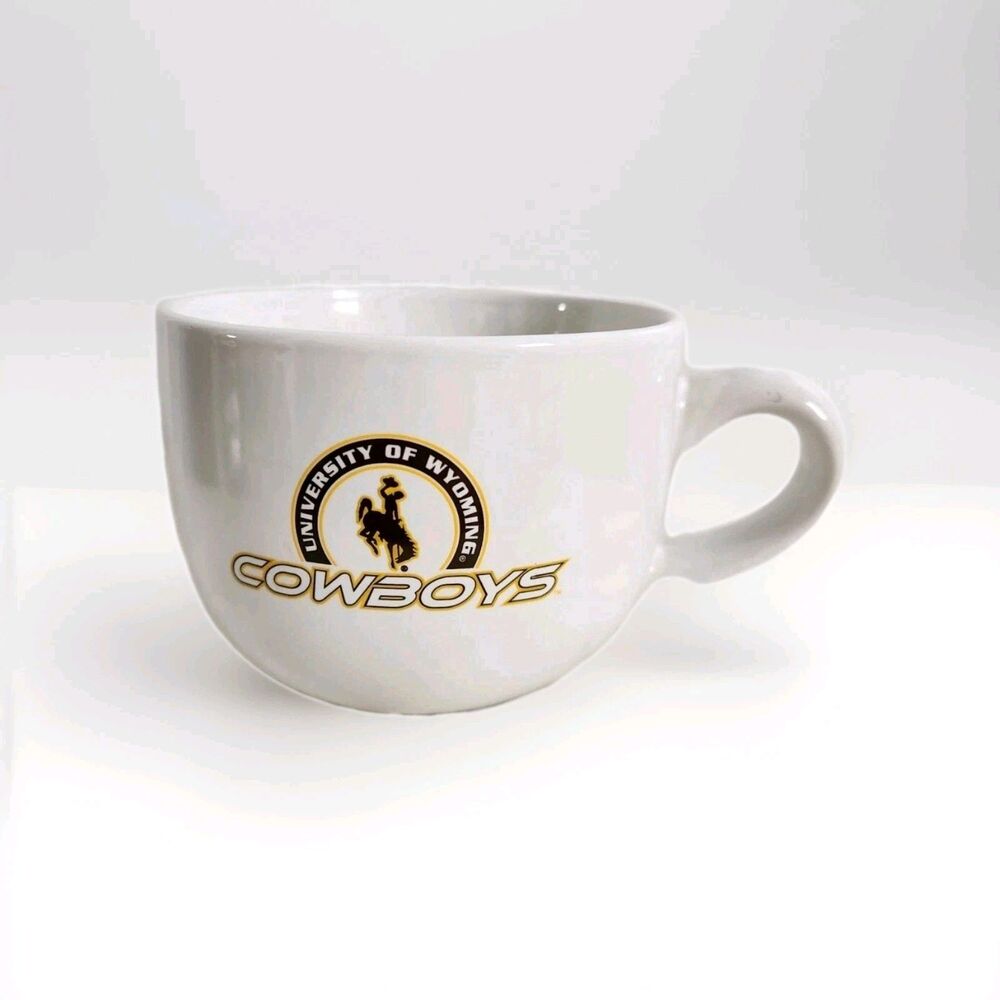 University of Wyoming Cowboys Coffee Mug 15 oz White Ceramic NCAA EUC